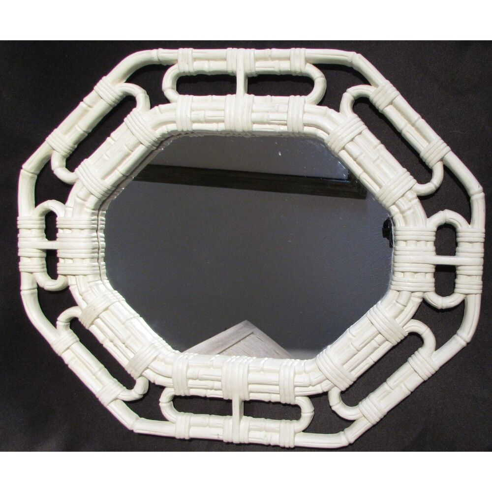 Homco faux rattan vintage wall mirror white gallery wall